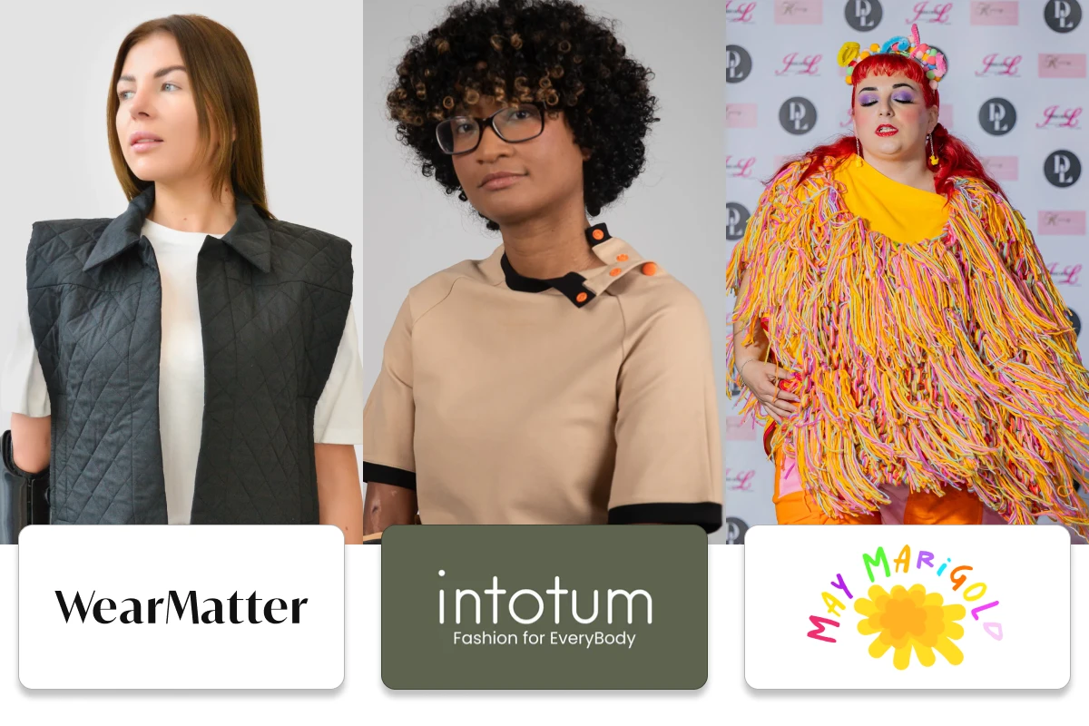 A collage featuring three diverse fashion models, each under a brand logo: WearMatter, Intotum, and My Marigold. The models wear a variety of bold and stylish outfits, representing the brands' unique aesthetics.